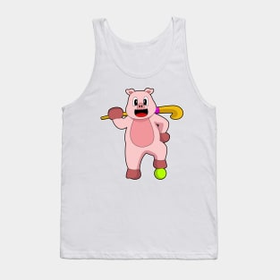 Pig Hockey Hockey stick Tank Top